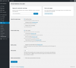 Page screenshot: Settings &rarr; Email Encoder