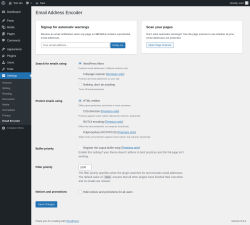 Page screenshot: Settings &rarr; Email Encoder