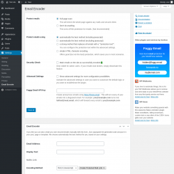 Page screenshot: Settings &rarr; Email Encoder