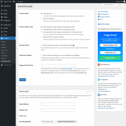 Page screenshot: Settings &rarr; Email Encoder