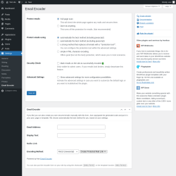 Page screenshot: Settings &rarr; Email Encoder