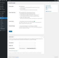 Page screenshot: Settings → Email Encoder