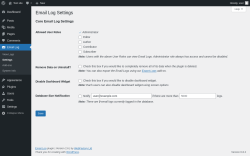 Page screenshot: Email Log → Settings