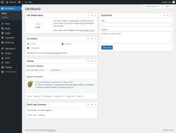 Page screenshot: Dashboard ‹ Test site — WordPress