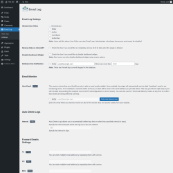 Page screenshot: Email Log → Settings