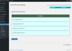 Page screenshot: Email OTP Router → Add Snippet