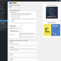 Page screenshot: Email Subscription