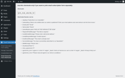 Page screenshot: Email Subscription → Email Subscribe Form Shortcode