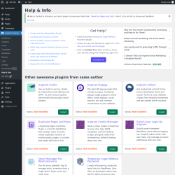 Page screenshot: Icegram Express → Help & Info
