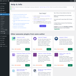 Page screenshot: Icegram Express → Help & Info