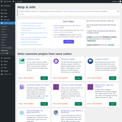 Page screenshot: Icegram Express &rarr; Help & Info