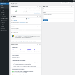 Page screenshot: Dashboard &lsaquo; Test site &mdash; WordPress