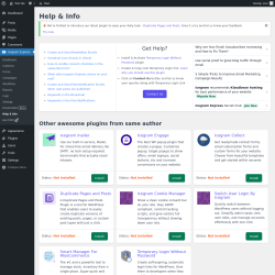 Page screenshot: Icegram Express &rarr; Help & Info