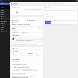 Page screenshot: Dashboard &lsaquo; Test site &mdash; WordPress
