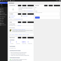 Page screenshot: Dashboard &lsaquo; Test site &mdash; WordPress