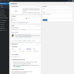 Page screenshot: Dashboard ‹ Test site — WordPress