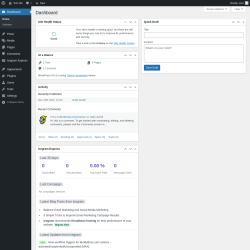 Page screenshot: Dashboard ‹ Test site — WordPress