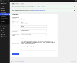 Page screenshot: ETD Downloads &rarr; Settings