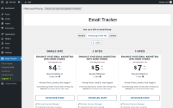 Page screenshot: Email Tracker → Upgrade  ➤