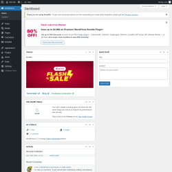 Page screenshot: Dashboard ‹ Test site — WordPress