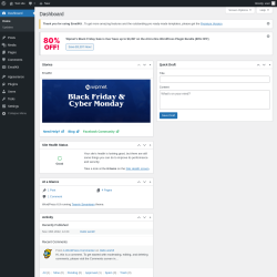 Page screenshot: Dashboard ‹ Test site — WordPress
