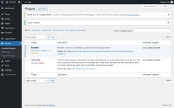 Page screenshot: Plugins ‹ Test site — WordPress