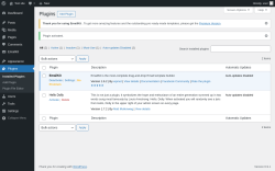 Page screenshot: Plugins &lsaquo; Test site &mdash; WordPress