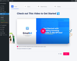 Page screenshot: EmailKit &rarr; Settings