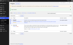 Page screenshot: Plugins &lsaquo; Test site &mdash; WordPress