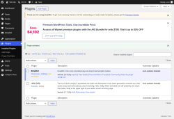 Page screenshot: Plugins &lsaquo; Test site &mdash; WordPress