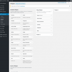Page screenshot: Widgets &lsaquo; Test site &mdash; WordPress