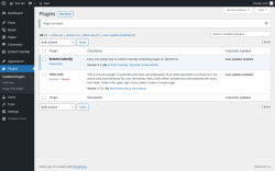 Page screenshot: Plugins &lsaquo; Test site &mdash; WordPress