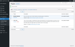 Page screenshot: Plugins &lsaquo; Test site &mdash; WordPress