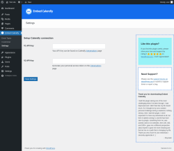 Page screenshot: Embed Calendly &rarr; Settings