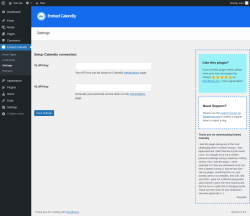 Page screenshot: Embed Calendly &rarr; Settings