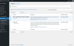 Page screenshot: Plugins &lsaquo; Test site &mdash; WordPress