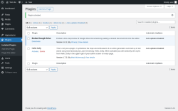 Page screenshot: Plugins ‹ Test site — WordPress