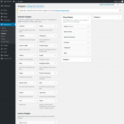 Page screenshot: Widgets &lsaquo; Test site &mdash; WordPress