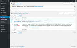 Page screenshot: Plugins &lsaquo; Test site &mdash; WordPress