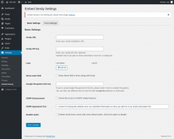Page screenshot: Settings &rarr; Embed Sendy
