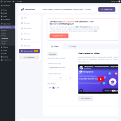 Page screenshot: EmbedPress &rarr; Custom Ads
