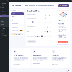 Page screenshot: EmbedPress → Settings