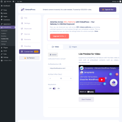 Page screenshot: EmbedPress &rarr; Custom Ads