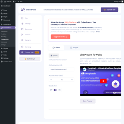 Page screenshot: EmbedPress &rarr; Custom Ads