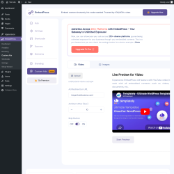 Page screenshot: EmbedPress &rarr; Custom Ads