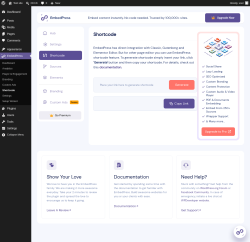 Page screenshot: EmbedPress &rarr; Shortcode