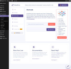 Page screenshot: EmbedPress &rarr; Shortcode