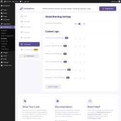 Page screenshot: EmbedPress &rarr; Branding