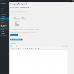 Page screenshot: Users &rarr; EM &ndash; Emergency Management