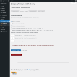 Page screenshot: Emergency Mgmt. &rarr; Password Strength